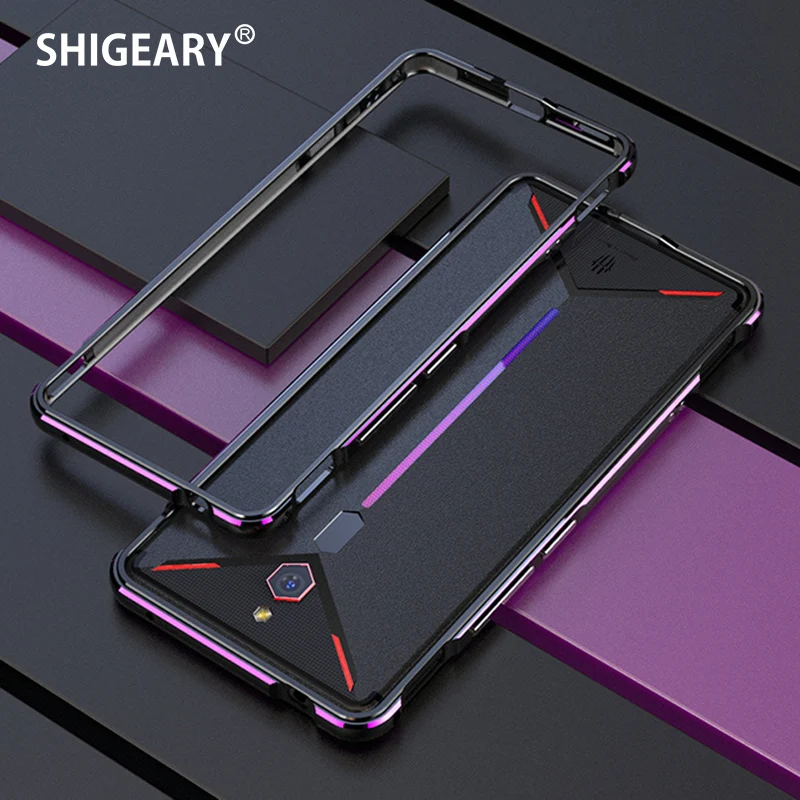 

ZTE Nubia Red Magic 3 3S 2 Edging Cases Luxury Metal Aurora Frame for Nubia Redmagic 3 S Hard Case Rim Cover Protective Bumper