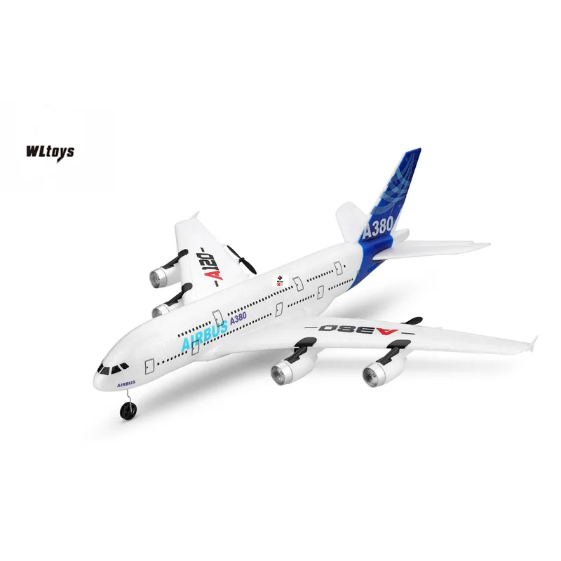 Top WLtoys mainan pesawat Airbus A380, mainan pesawat RC 3Ch