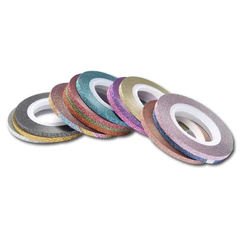 

14 Rolls Matte Glitter Nail Striping Tape Set Nail Art Decals Nail Sticker Nail Design Set