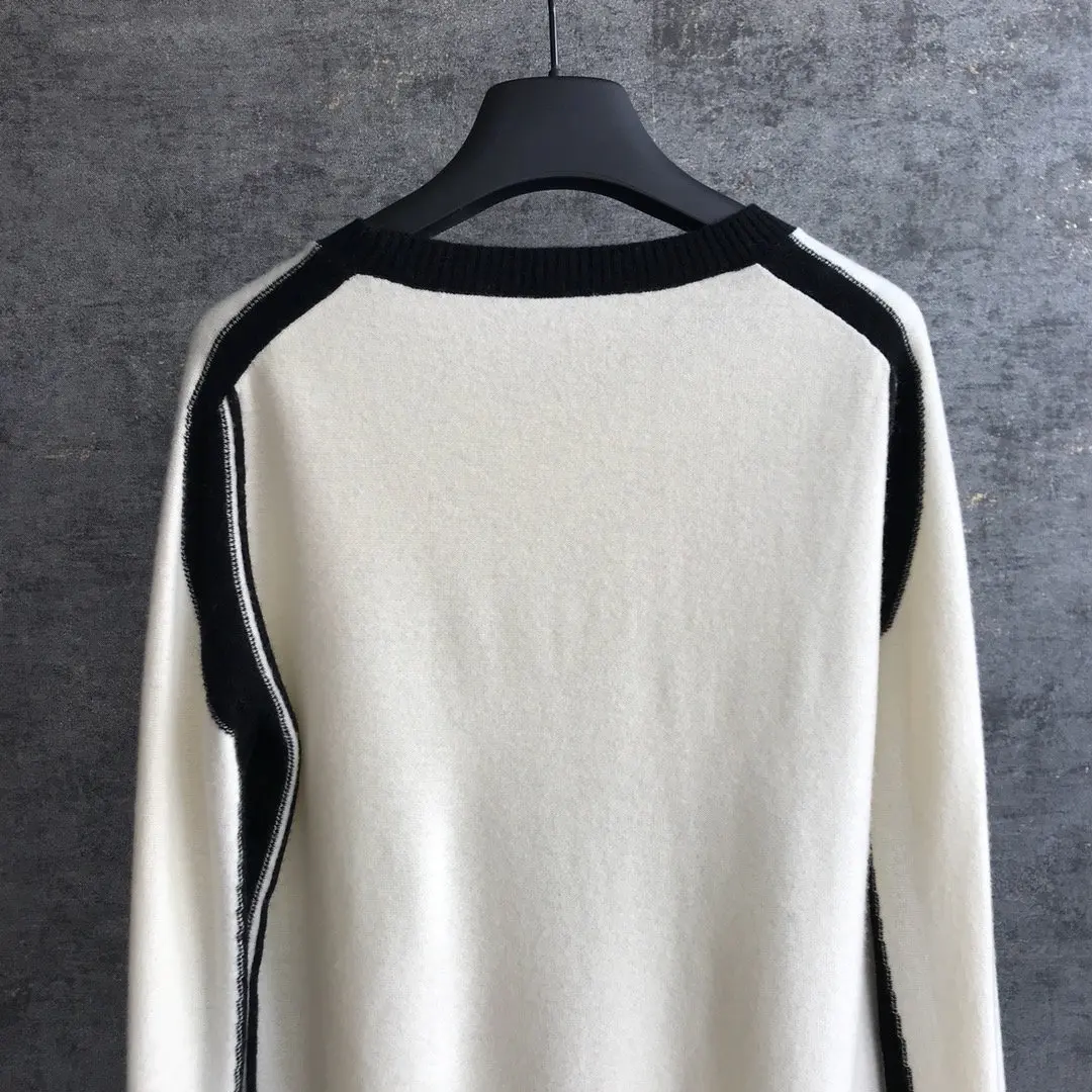 Новая Женская мода с длинным рукавом сексуальный Повседневный хит цвет круглый вырез пуловер свитер 1016