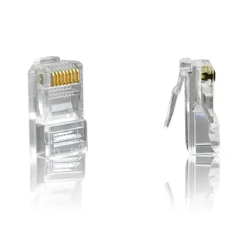 

RJ45 Network Connector Cat5e Cat6 Ethernet Connector Network Unshielded 8Pin modular utp rj45 plugs have hole RJ45 connector