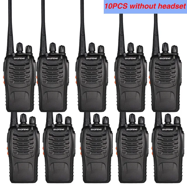 Without earphone 10 шт Baofeng BF-888S рация 888s 5W 16 каналов 400-470MHz UHF FM приемопередатчик двухстороннее радио Comunicador открытый гоночный - Цвет: Without earphone