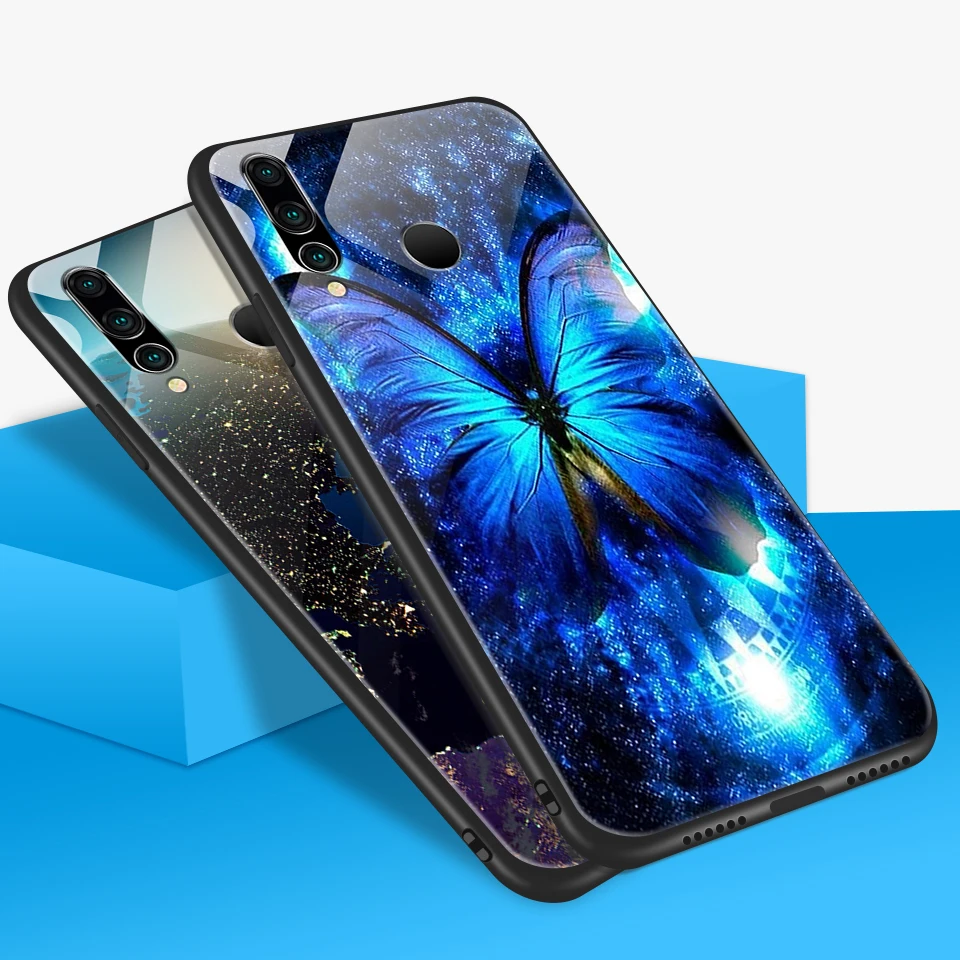 Для Huawei NOVA 2 3 4 звездный узор из закаленного стекла Жесткий Чехол для Nova2 полная Защита задняя крышка Nova3 4 ТПУ ударопрочный корпус