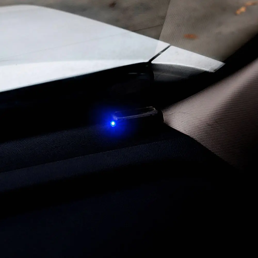 Мини поддельный авто Интерьер мигающий аксессуары светодиодный Предупреждение льный светильник солнечной энергии Противоугонный автомобильный светильник сигнализации - Испускаемый цвет: blue