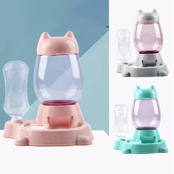 

Pet Automatic Feeder Cat Dog Food Dispenser Water Drinking Bowl Feeding Dispenser Pets Supplies-Grey