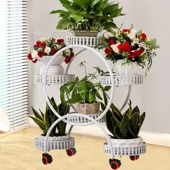 

Flower shelf indoor wrought iron multi-layer floor pot rack living room balcony flower rack shelf home