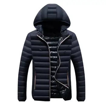 

New Arrivals 2020 Autumn Men's Fashion Light Handsome Hooded Jacket Coat Warm Wadded Jacket Winter Parkas Outerwear Male Clothes