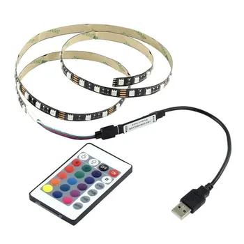 

USB RGB LED Strip Lamp SMD3528 DC5V Waterproof LED Light Strip Flexible Ribbon Tape 1M 2M for TV Desktop Backlight Bias Lighting