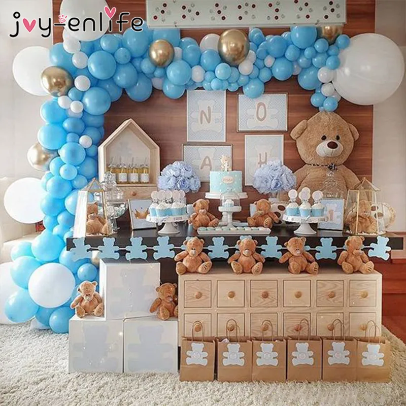 balloon arch for baby boy shower