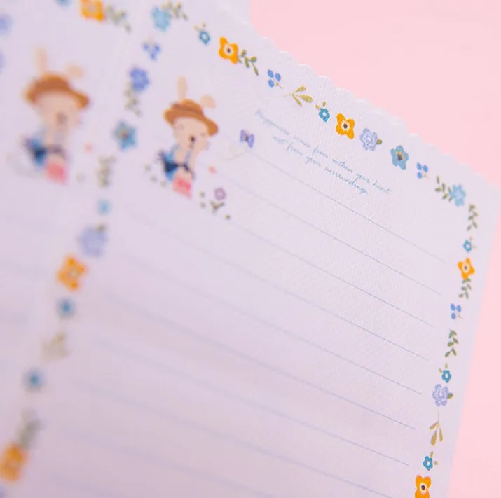 4 комплекта Kawaii кролик Пингвин цветок 2 шт конверт+ 4 шт бумажные буквы креативные канцелярские принадлежности подарок школьные офисные принадлежности