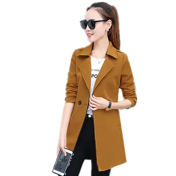 

2020 Women Autumn Blazer Fashion Trench Coat Plus SizeL Casual Long Coats Elegant Female Windbreaker Spring office suit OK230