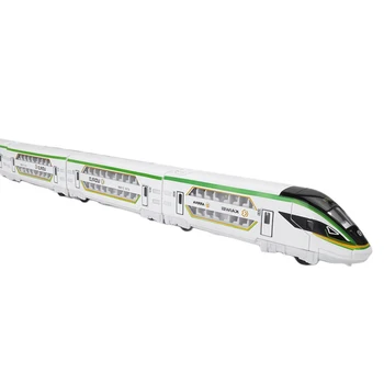 

1:87 Simulation Pull Back Car Double-deck Train Model Magnetic Motor Train High-speed Rail Toy (Four Carriages)-4 Colors