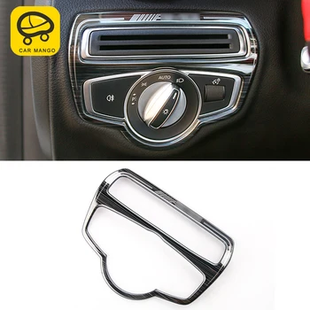 

CarManGo for Mercedes Benz C Class W205 GLC 2016-2019 Car Front Light Headlight Switch Button Panel Cover Trim Frame Sticker