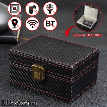 

Fob Protector Anti Thief Mobile Phone PU Home Privacy Protection Storage Case Car Key Signal Blocker Box Keyless Entry Large