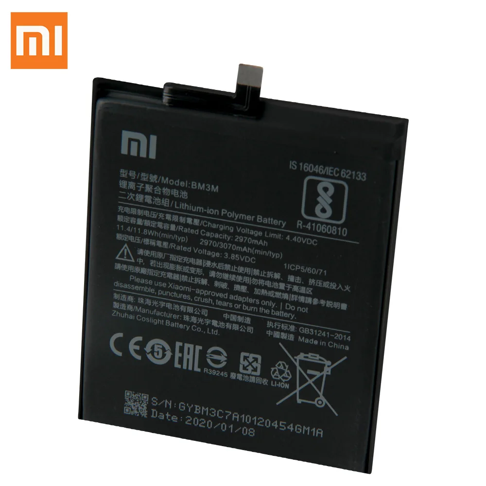 Оригинальная запасная батарея для XiaoMi Mi9 SE Mi 9SE BM3M натуральная телефона 3070