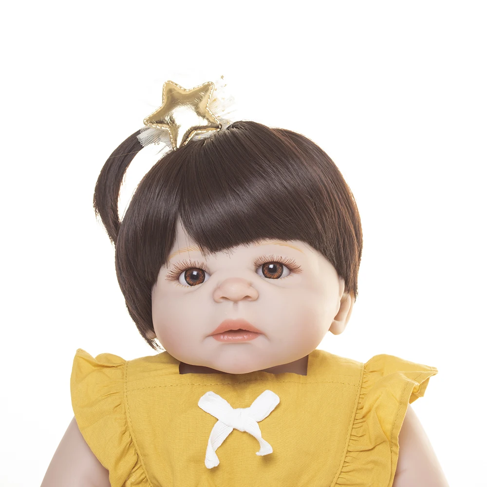 55 см полностью силиконовая кукла Reborn Baby Doll игрушка Bebe Reborn 22 дюйма новорожденная девочка принцесса младенцы кукла Купание игрушка детский подарок