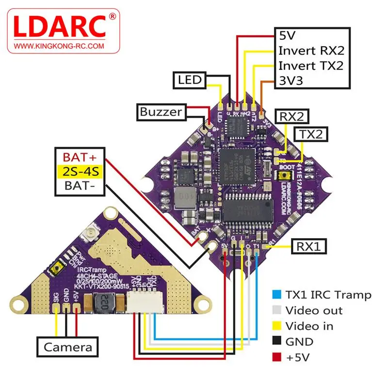 Новейший LDARC F411E12A F4 OSD Контроллер полета AIO BEC Датчик тока и 12A BL_S 2-4S 4в1 ESC для Beta85X Mobula7 гоночный Дрон