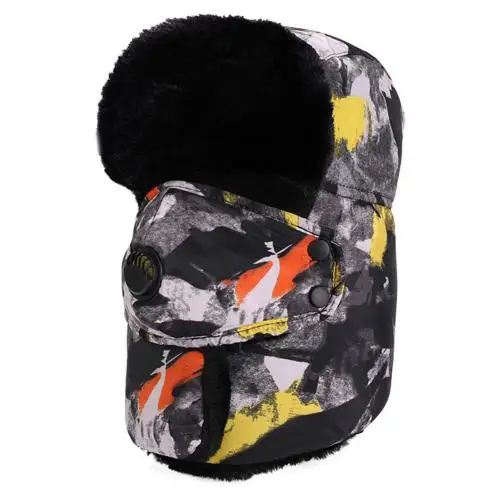 Orange Camouflage Зимний унисекс защитный шарф для лица и шеи, Толстая теплая ветрозащитная снегозащитная шапка - Цвет: Orange Camouflage