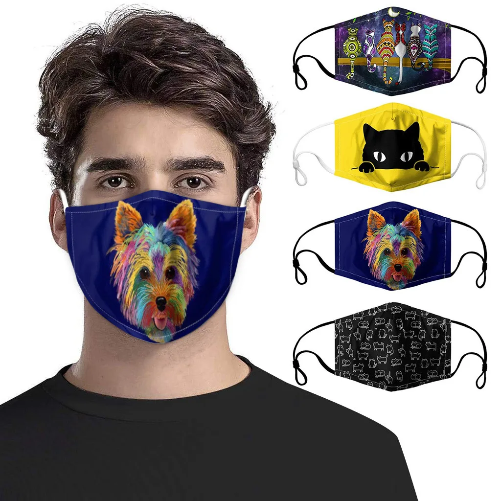 PM2.5 фильтр хлопковая маска Пыльник личности 3D цифровая печать для лица
