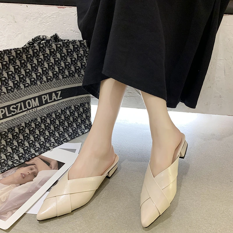 beige closed shoes