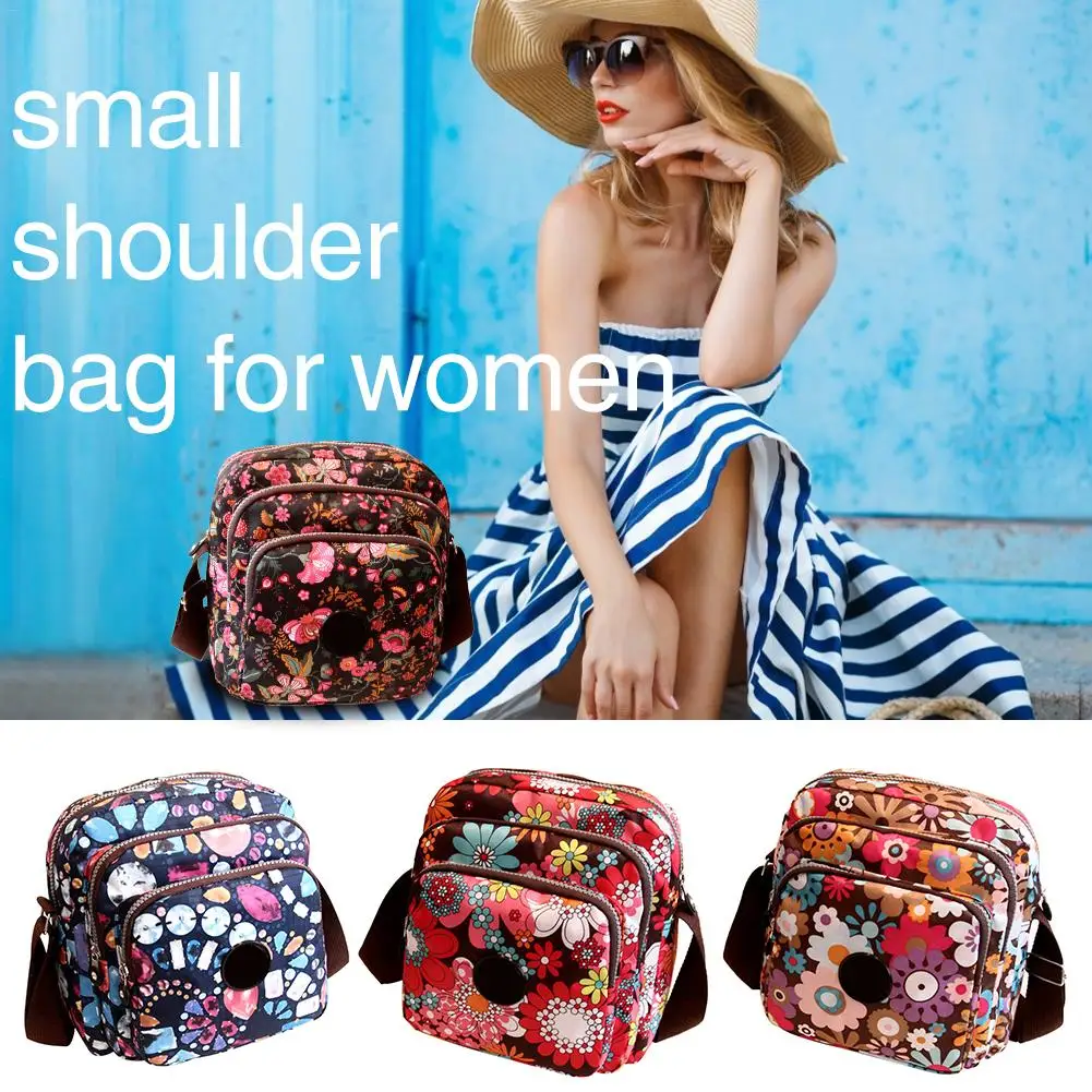 

New Oxford Material Large-Capacity Pockets Multi-Layer Shoulder Diagonal Package Flower Print Handbags Ladies Pockets