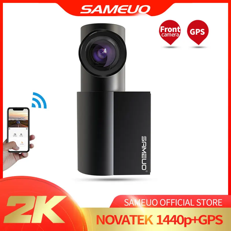 SAMEUO Автомобильный видеорегистратор 1440P Скорость и координаты Wi Fi GPS автомобиля