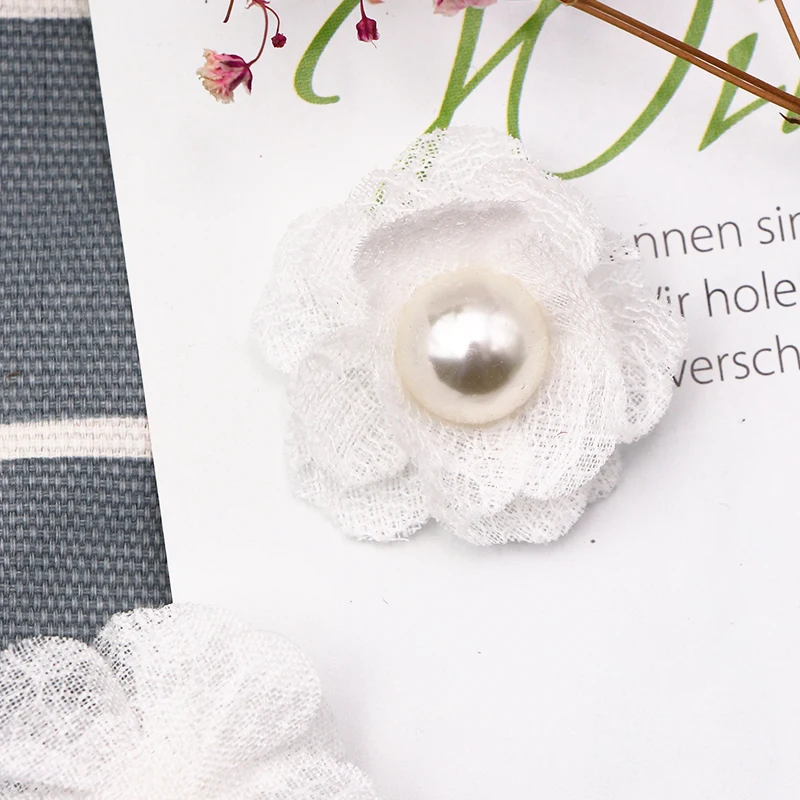 white 6 шт. жемчужные цветы кружевное платье украшение кружевная ткань аппликация отделка Швейные принадлежности "сделай сам" шитье ремесло для ткани шляпа обувь - Цвет: white