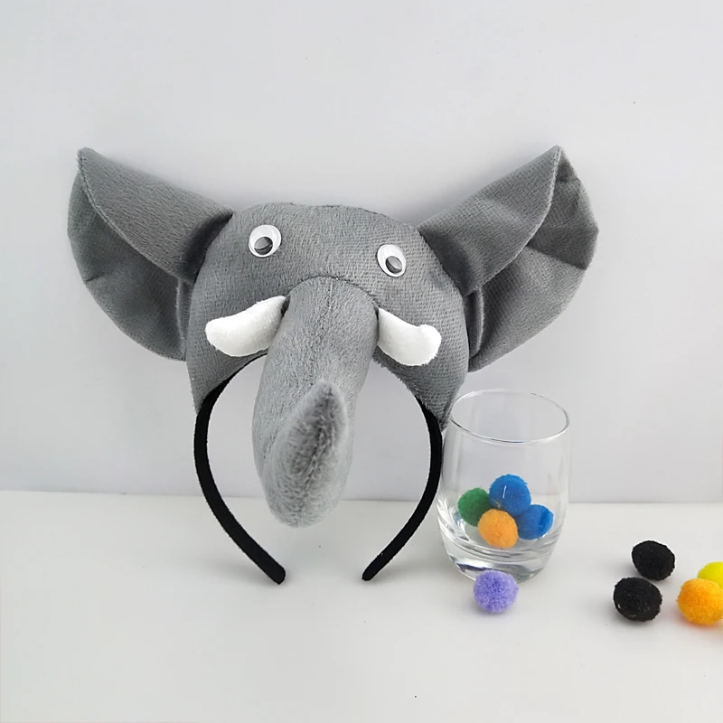 Kids Adults Elephant Headband Bow Tail Tie Animal Cosplay Set Boy Girl Carnival Party Headwear Halloween Christmas Baby Shower|elephant