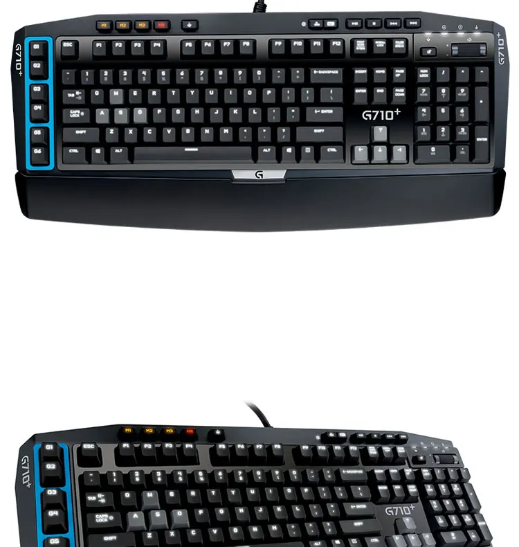 Logitech G710+ синяя Проводная игровая механическая клавиатура со светодиодной подсветкой Эргономичный программируемый Keybord