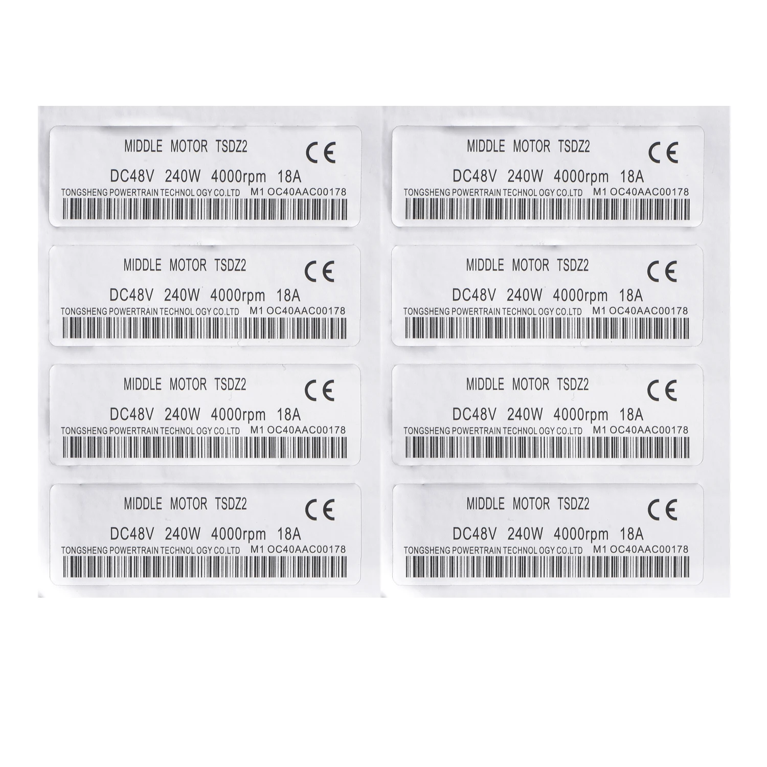 Electric Bike Parts 48V 240W Stickers Tongsheng mid motor 10/20 PCS/LOT eBike Conversion Kit Sticker for Tongsheng TDZ2