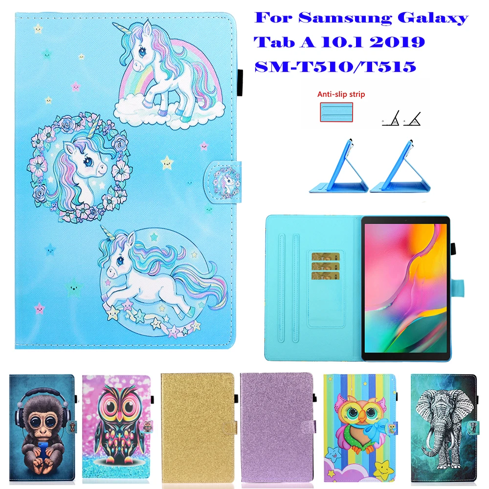 Мультяшный чехол для Galaxy Tab A 10 1 2019 SM-T510 SM-T515 дюймов защитный из искусственной кожи
