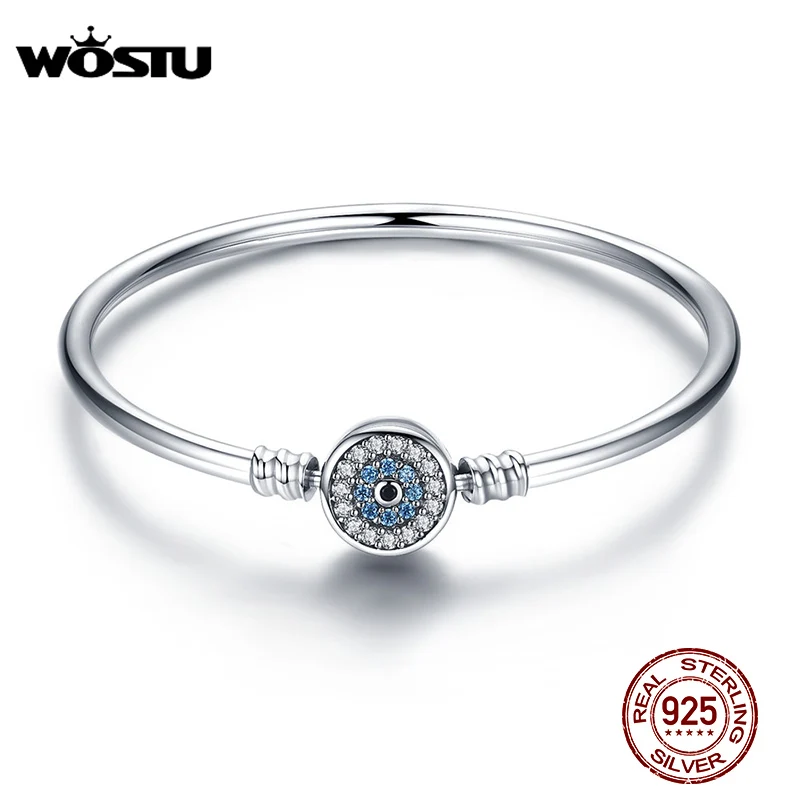 Sterling Silver Bangle For Women Fit DIY Charm Bracelets