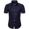 M-5XL Men's New Dot-Print Business Casual Shirt Men's Short Sleeve Shirts The Office Mens Cotton Shirts Regular Fit Large Size ► Photo 1/6