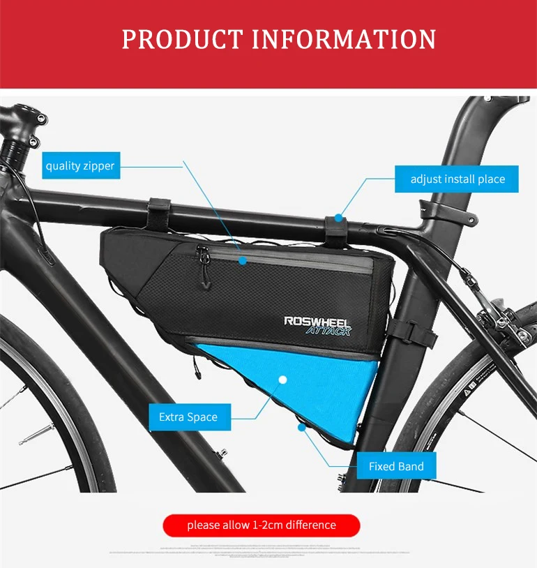 Roswheel, велосипедная треугольная сумка, MTB, для шоссейного велосипеда, каркасная сумка, Pannier, велосипедные аксессуары, велосипедная стойка для хранения, складные велосипедные сумки