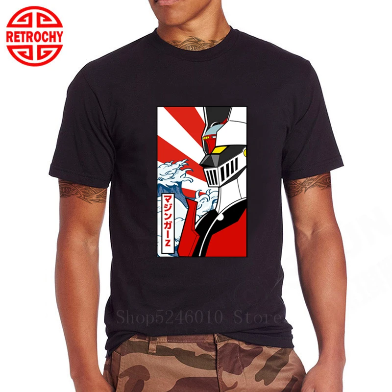 Футболка Mazinger Z с аниме Мужская футболка модные черные топы одежда воина для