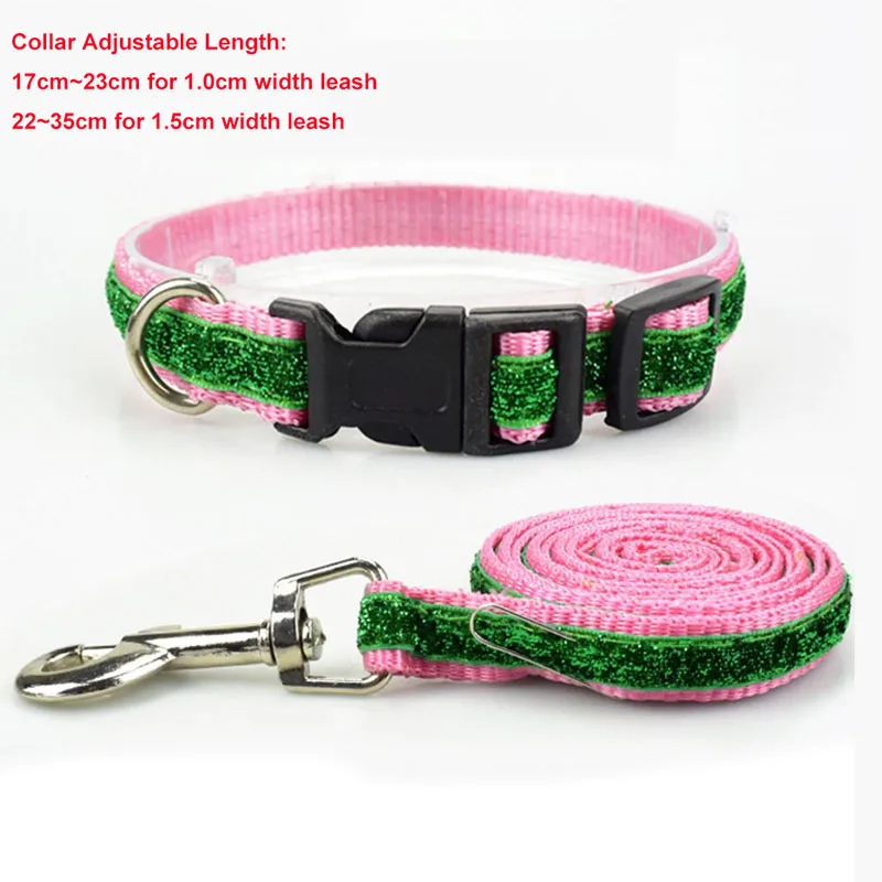

Nylon Pet Dog Cat Leash Collar Creative Beautiful Dog Cat Collar 1.0cm 1.5cm Width Collar Leash Set Random Color Pet Supplies