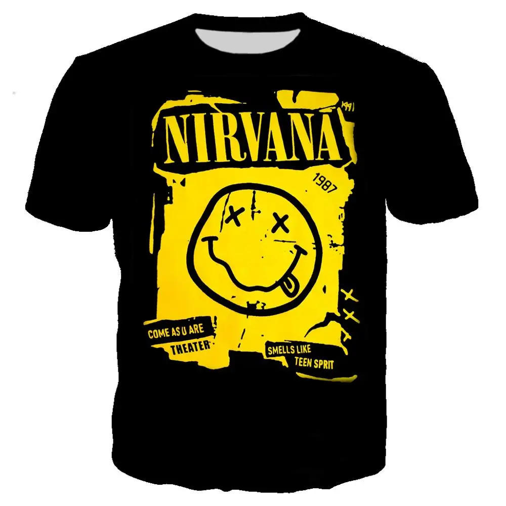 Футболка Nirvana с 3D принтом уличная одежда рок-музыкальной группы модная мужская и