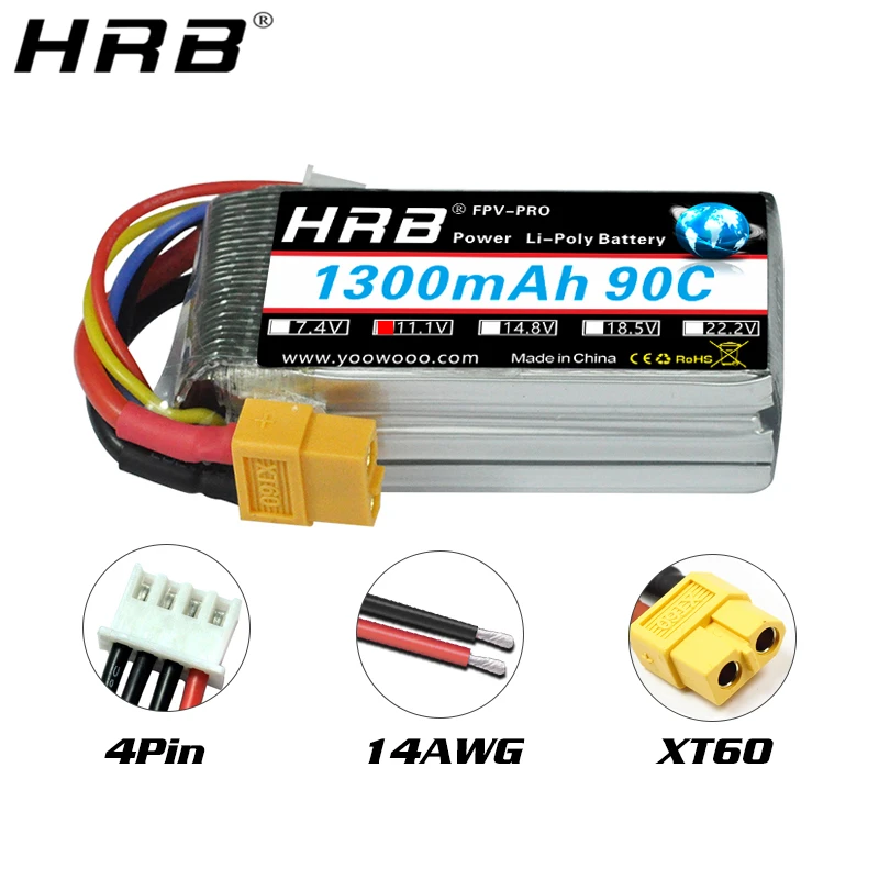 2pcs hrb lipo battery 3s 11.1v 130
