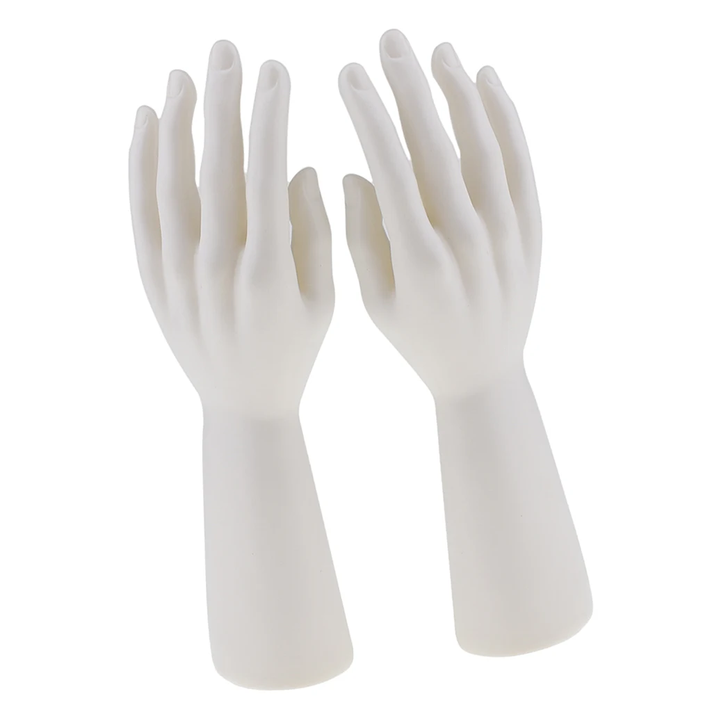 1 Pair of Male Man Mannequin Hand Jewelry Bracelet Gloves Rings Display Model Stand Tool  Black / Skin / White