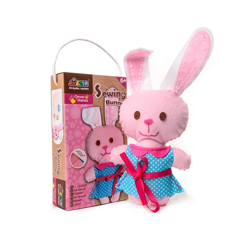 Bunny Розовый кролик ребенок резьба шитье ручной работы Сборка мультфильм DIY игрушки кукла ткань DIY ручной работы Развивающие игрушки для девочек Подарки на день рождения - Color: Bunny
