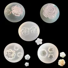  Flower Rose Shape Epoxy Resin Silicone Mold DIY Jewelry Hairpin Making Decor Silicone Mold Is Non-toxic And easy T Clean Release 