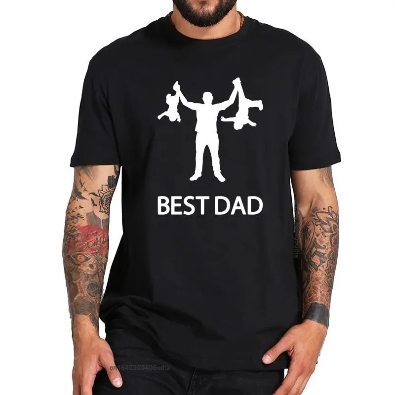 Футболка Best Dad Забавный дизайн футболка на День отца хлопковая модная оверсайз