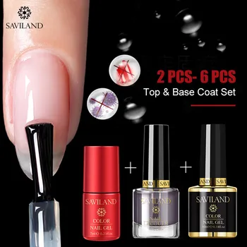 

Saviland Top Coat Kit No Wipe 10ml UV Gel Varnish Sealing Shining Clear Gel Polish Nagellak Nails Art Design for Set