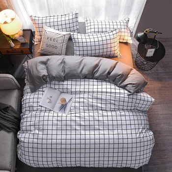 

Thumbedding King Size Bedding Set Lattice Fashionable Classic Simple Duvet Cover Queen Full Twin Single Unique Design Bed Set