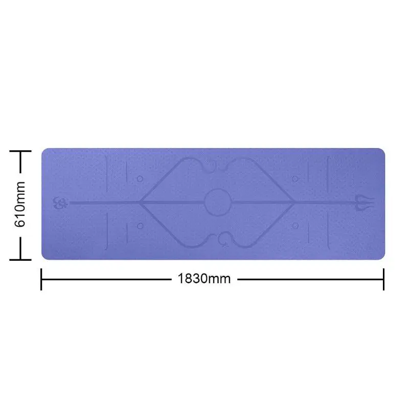1830*610*6 мм ТПЭ Коврик для йоги с позиционной линией нескользящий коврик для начинающих экологический фитнес гимнастический коврик - Цвет: E