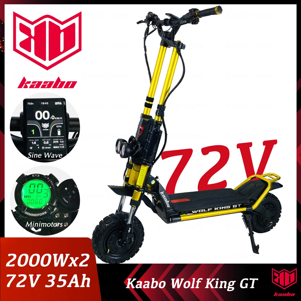 Складной электроскейтборд Kaabo Wolf King GT Pro Warrior 11 дюймов 2000 Вт * 2 72 в 35 Ач | Спорт и