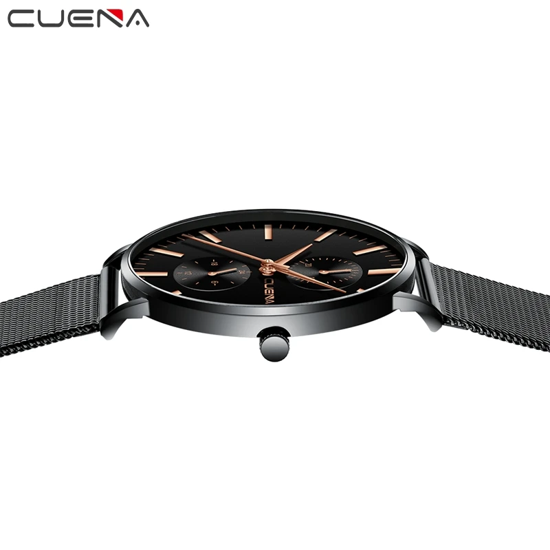 CUENA Man Watches Luxury Brand Business Elegant Fashion Men's Wristwatch Clock Stainless Steel Metal Men's Dress Watch Relogio 6