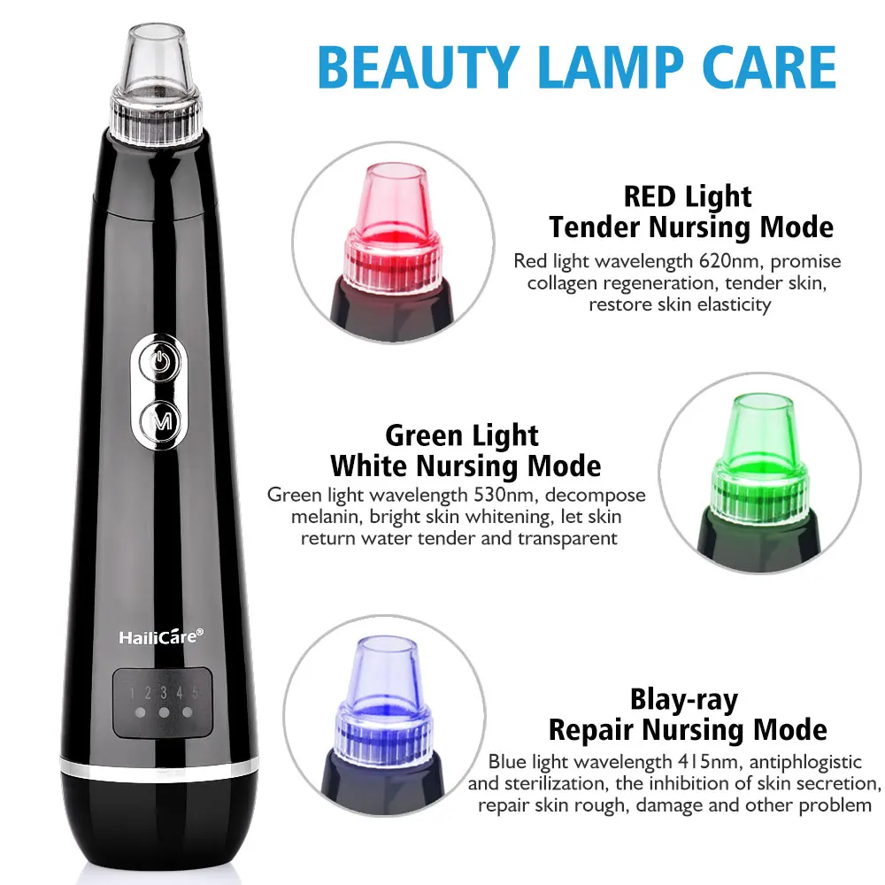 Blackhead Remover Face Nose T Zone Clean Pore Acne Pimple Removal Vacuum Suction Facial Cleaser 3