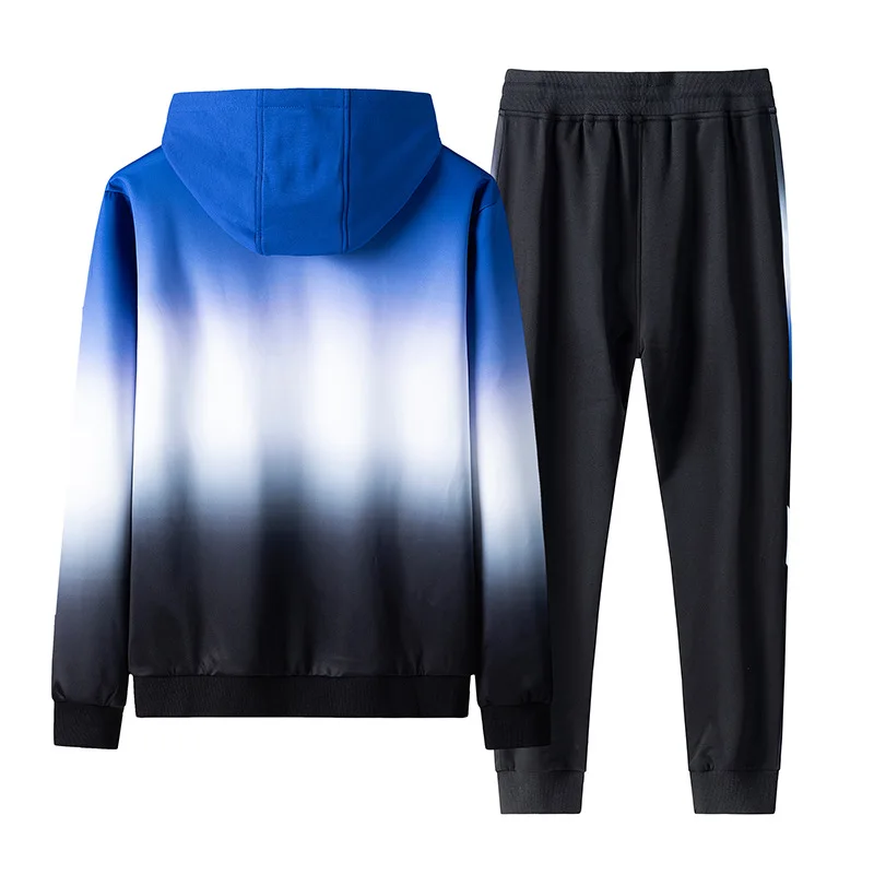 

Teenager Loose-Fit Hooded Gradient Color Spring And Autumn Set Autumn Sports Thin Two-Piece Clothes Fashion Mun8810