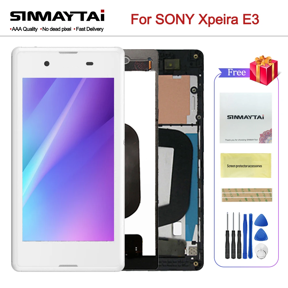 ЖК дисплей с дигитайзером для SONY Xpeira E3 сенсорный экран 4 5 дюйма 854x480 D2203|Экраны